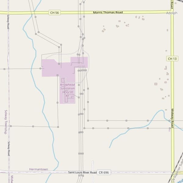 Map showing planned location of data center.